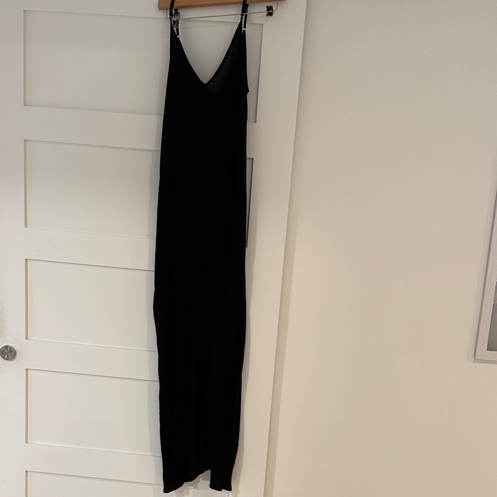 Lovestitch Black V-Neck Slip Maxi Dress - Women